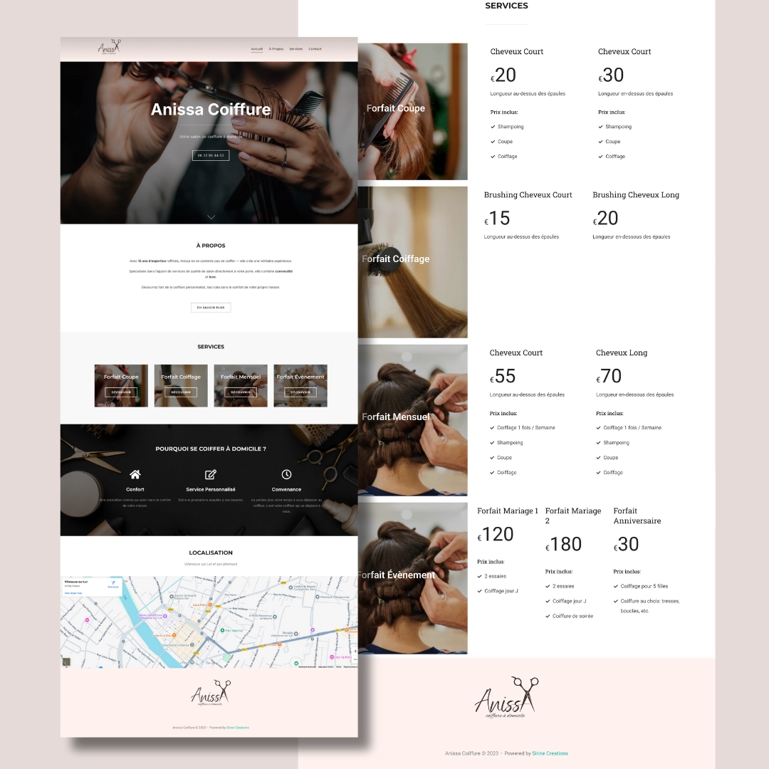 Anissa coiffure website